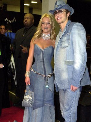 Britney Spears and Justin Timberlake at the 28th Annual American Music Awards in January 2001 in Los Angeles - Getty Images