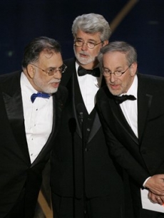 Coppola, Lucas and Speilberg present Best Director to Martin Scorsese