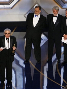 His friends watch Marty join the Oscar winners club