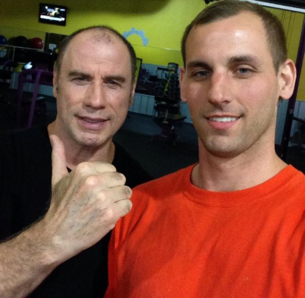 John Travolta with Justin Jones, January 14, 2015 (Facebook)