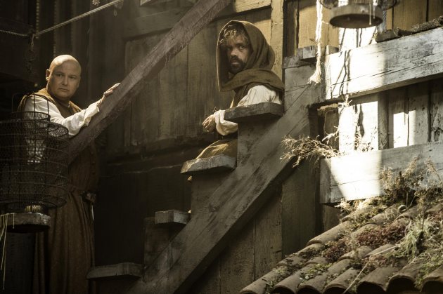 Conleth Hill as Varys and Peter Dinklage as Tyrion Lannister (Helen Sloan/HBO)