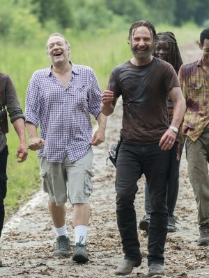 The cast and crew on 'The Walking Dead' set