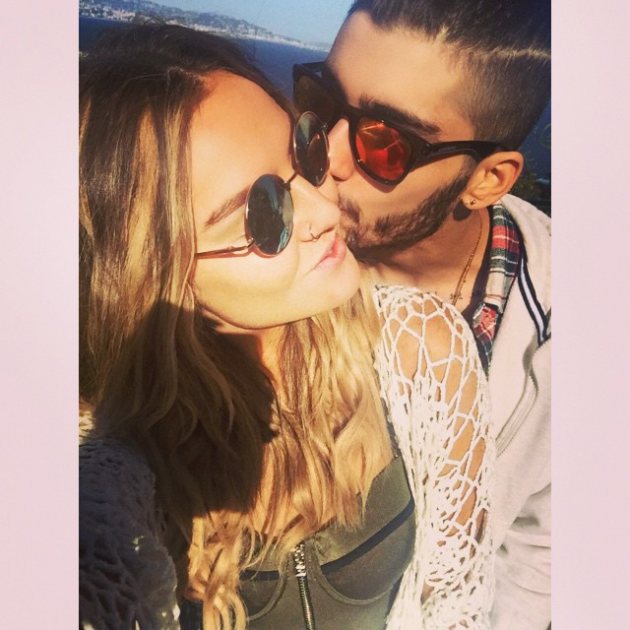 Perrie Edwards posted this pic with Zayn Malick on April 1, 2015 (Instagram)