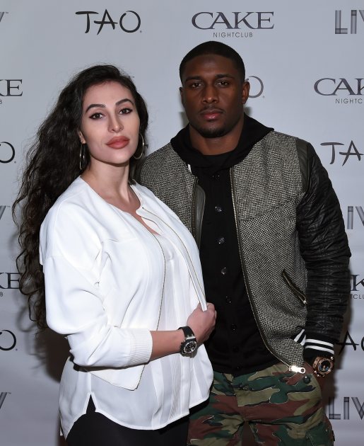 Lilit Avagyan and Reggie Bush arrive at ‘LIV on Sundays’ presented by TAO Takeover Party at CAKE Nightclub on February 1, 2015 in Scottsdale, Ariz. (Getty Images)