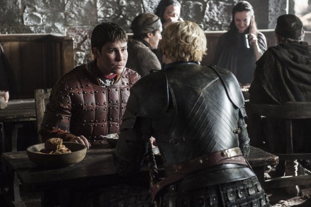 Daniel Portman as Podrick Payne and Gwendoline Christie as Brienne of Tarth (Helen Sloan/HBO)