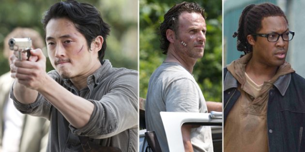 Glenn, Rick and new character Heath in ‘The Walking Dead’ Season 6 (AMC)