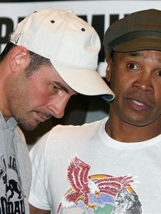 Boxing legend Sugar Ray Leonard in Wales with Joe Calzahge