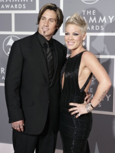 Pink and biker beau Carey Hart