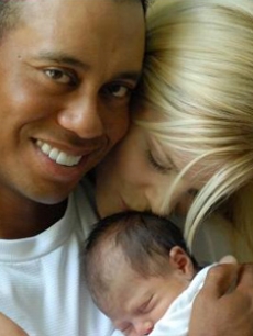 Tiger Woods, wife Elin Nordegren & new baby