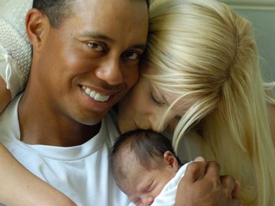 Tiger Woods, wife Elin Nordegren & new baby