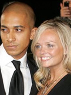 Emma Bunton poses with her boyfriend Jade Jones 