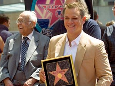 He shows off his star proudly