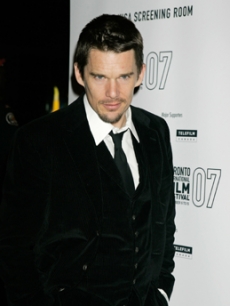 Her co-star Ethan Hawke arrives for the film premiere