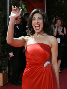 Stacy London wore a red dress