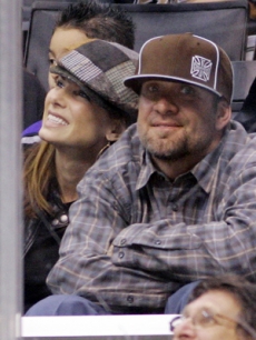 Sandra Bullock & Jesse James at the Anaheim Ducks hockey game 