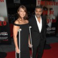 George Clooney escorts girlfriend Sarah Larson who is on crutches 