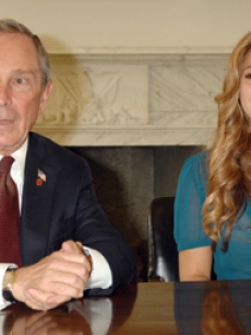 Shakira and NYC Mayor Michael Bloomberg at city hall