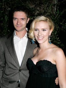 Topher Grace escorts Scarlett Johansson to the Elle Magazine party