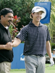 Funnyman George Lopez gets some pointers from a pro!