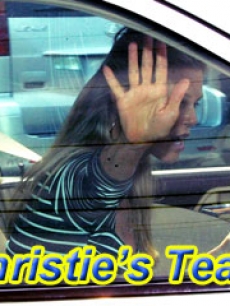 Christie Brinkley tears FLASH