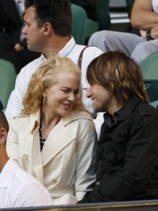 Nicole Kidman and husband Keith Urban in the stands at the Australian Open tennis tournament