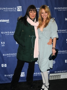 Anjelica Huston and Bijou Phillips arrive at the premiere of 'Choke' during the Sundance Film Festival