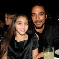 Lourdes and her father Carlos Leon inside the Gucci party
