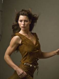 Jessica Biel strikes a pose for photographer Annie Leibovitz
