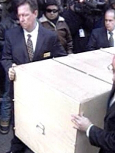 Heath Ledger's body is taken from a Manhattan funeral home