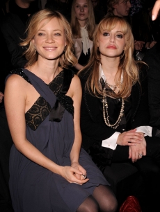 Amy Smart and Brittany Murphy at the Max Azria 2008 Fall Collection during Fashion Week in New York 
