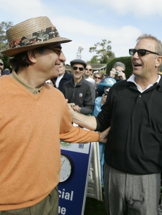 Kevin Costner and Andy Garcia at the Pebble Beach Golf Links