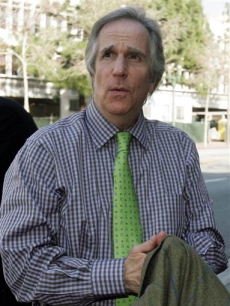 Henry Winkler arrives to the John Ritter trial on Feb. 13