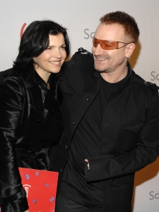 Bono and wife Ali Hewson attend The (Red) Auction to raise money for the treatment of HIV/AIDS in Africa 
at Sotheby's
