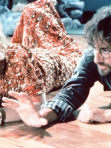 Kate Capshaw and director Steven Spielberg on the set