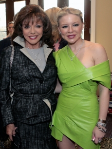 Joan Collins and heiress Casey Johnson together at the jewelry gala