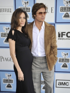 Angelina Jolie & Brad Pitt arrive to the Independent Spirit Awards