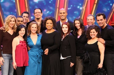 Oprah poses with the latest celebrity contestants of ABC's 'Dancing with the Stars'