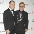 Elton John (right) and his partner David Furnish at Elton's annual Oscar party