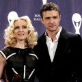 Madonna and Justin Timberlake backstage at the Rock and Roll Hall of Fame Induction Ceremony