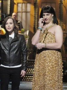 SNL Host Ellen Page & Oscar-winning screenwriter Diablo Cody (played by Andy Samberg) 