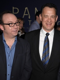 Paul Giamatti and Tom Hanks at the premiere of  'John Adams' in NY