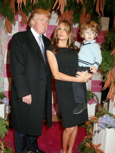 Donald and Melania Trump take their son Barron to the Bunny Hop at FAO Schwarz