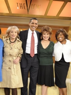 Presidential hopeful Barack Obama with the cast of 'The View'