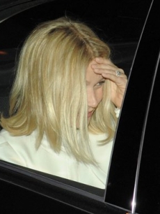Gwyneth Paltrow arrives at Jay-Z’s apartment building on Friday in New York for the rapper’s reported wedding to Beyonce
