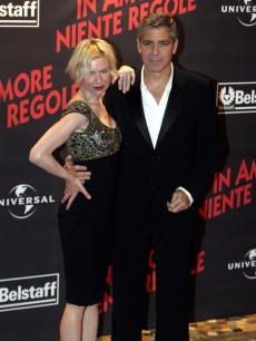 Renee Zellweger and George Clooney promote ‘Leatherheads’ in Italy