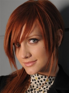 Ashlee Simpson poses at her record company, NYC, April 17, 2008 