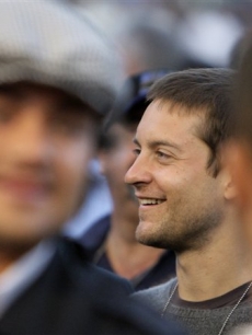 Tobey Maguire attends the Oscar De La Hoya and Steve Forbes fight, May 3, 2008 
