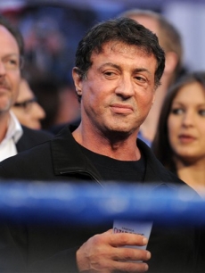 Sylvester Stallone attends the Oscar De La Hoya fight, May 3, 2008 