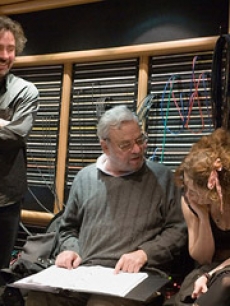 Director Tim Burton and Helena Bonham Carter behind the scenes