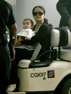Salma Hayek and daughter Valentina at LAX